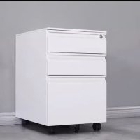 factory direct customized 390*500*600mm three drawers silent wheel movable cabinet with key lock