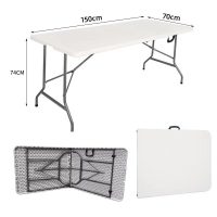 cheap price modern triangular reinforcement sheet metal ring buckle plastic foldable lightweight outdoor table for park party