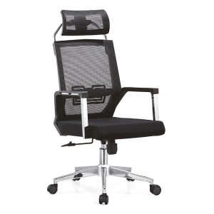 Wholesale Custom Logo Design Wear Resistant Lumbar Support Mesh Office Chair with Black Pulley