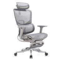 2025 new arrival adjustable headrest design breathable ergonomic office chairs with foot pedal
